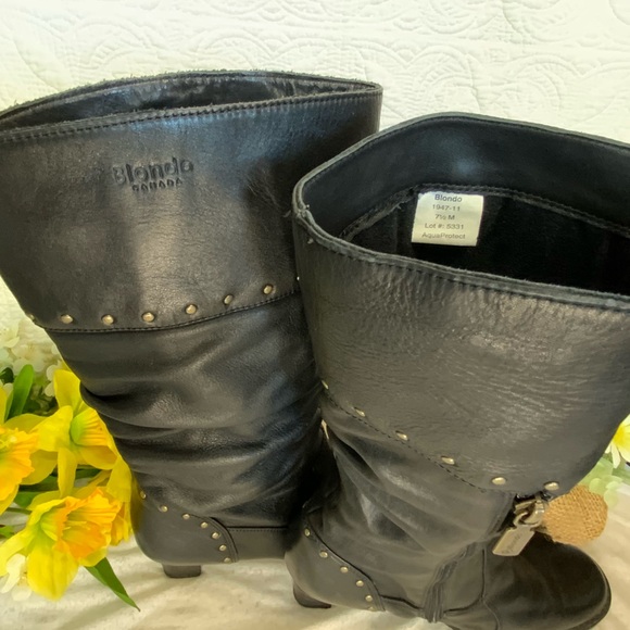 Blondo Aqua Protect Leather High Heel Leather Boots - Size 7 1/2 M - Picture 5 of 5